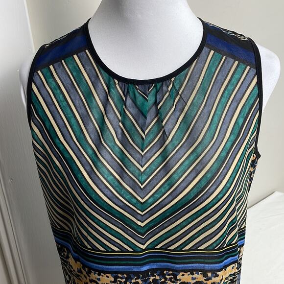 Cabi #565 Buchanan Mixed Print Stripe Leopard Animal Print Tank Size S - Picture 4 of 7